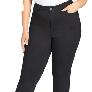 NWT Avenue 1432 Denim Black High-Rise Straight Leg 18 Average